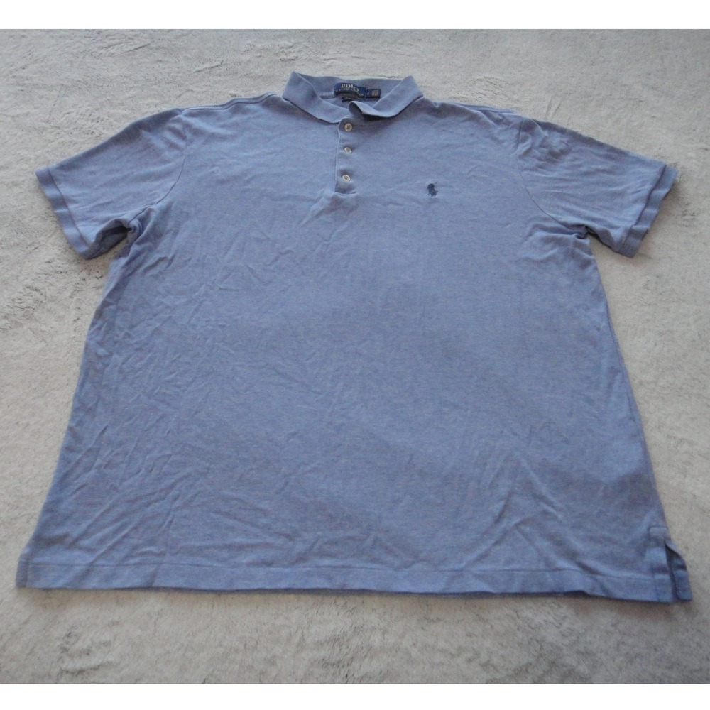 Polo Ralph Lauren Men's Large Classic Fit Light Blue Heather Short Sleeve Polo